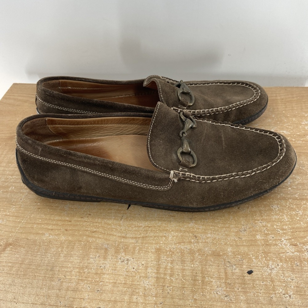 Peter Huber Men's Ascot Classic Leather Horsebit Loafer Brown Size 10.5 M